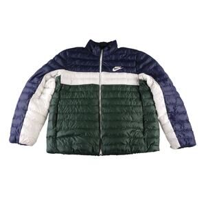 Nike Sportswear Synthetic Fill Puffer Jacket Blue/White/Green Men Size XL Used